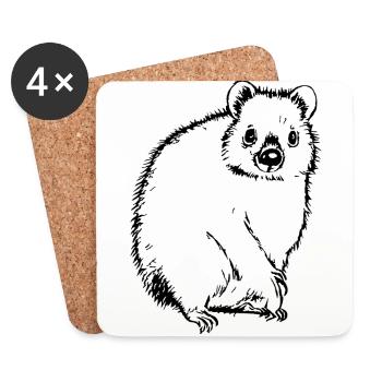 süßes Quokka - Untersetzer (4er-Set) - Weiß - Vorne