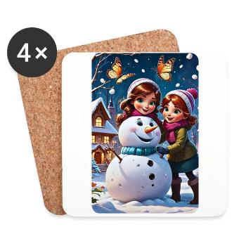 personalisiertes Design-Muttergeschenk - Untersetzer (4er-Set) - Weiß - Vorne