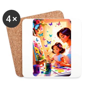 personalized design mother's gift - Coasters (set of 4) - white - Front