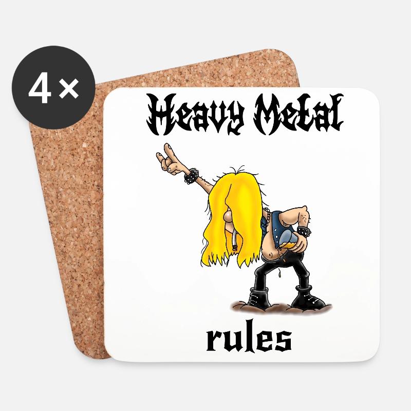 Heavy Metal rules - Untersetzer (4er-Set) - Weiß