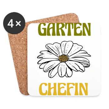 Gestionnaire de jardin de fleurs - Dessous de verre (lot de 4) - blanc - Devant