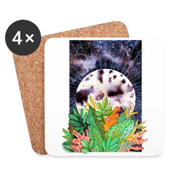 Full moon - Coasters (set of 4) - white - Front