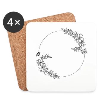 Frame flower - Coasters (set of 4) - white - Front