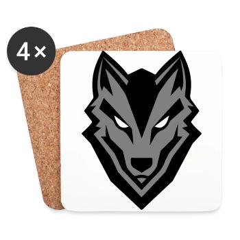 Wolf Icon - Coasters (set of 4) - white - Front