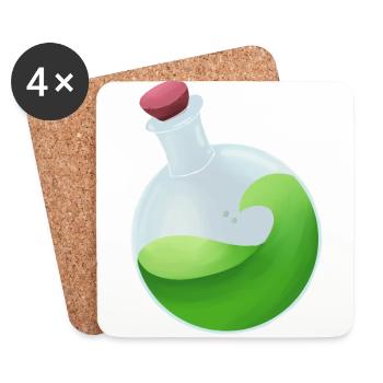 Grüner Zaubertrank - Untersetzer (4er-Set) - Weiß - Vorne