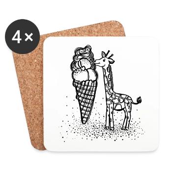 An cream the size of a giraffe - Coasters (set of 4) - white - Front