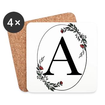 Buchstabe A - Untersetzer (4er-Set) - Weiß - Vorne