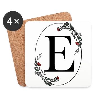 Buchstabe E - Untersetzer (4er-Set) - Weiß - Vorne