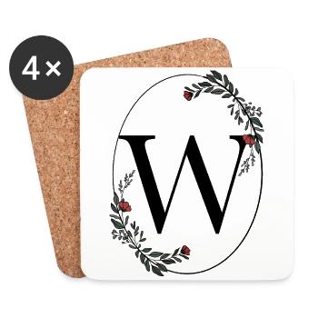 Letter W - Coasters (set of 4) - white - Front