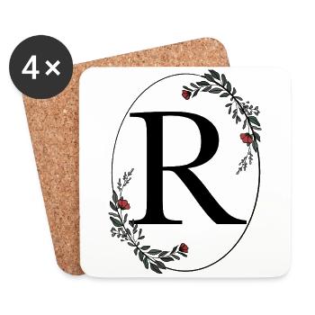 Letter R - Coasters (set of 4) - white - Front