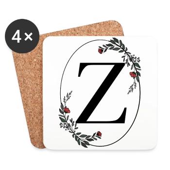 Lettre Z - Dessous de verre (lot de 4) - blanc - Devant