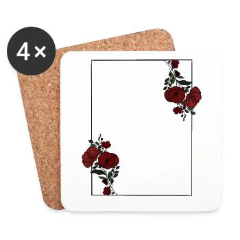 CadreFleur - Dessous de verre (lot de 4) - blanc - Devant