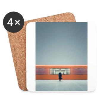 Minimalist Subway Moment - Coasters (set of 4) - white - Front