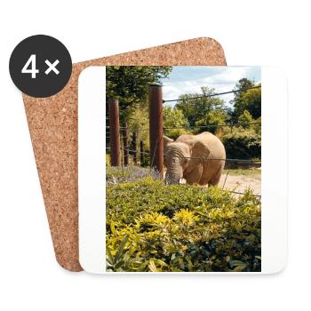 Elephant Zoo Sommertag sonnig - Untersetzer (4er-Set) - Weiß - Vorne