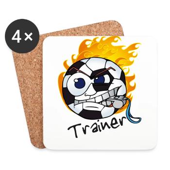 soccer_trainer - Untersetzer (4er-Set) - Weiß - Vorne