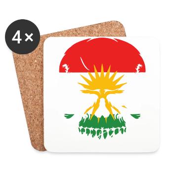 skull kurdistan - Untersetzer (4er-Set) - Weiß - Vorne