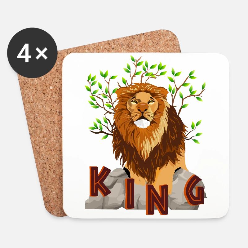 KÖNIG DER LÖWEN - Untersetzer (4er-Set) - Weiß