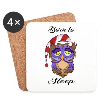 Owl, owl, owl, bird, - Coasters (set of 4) - white - Front