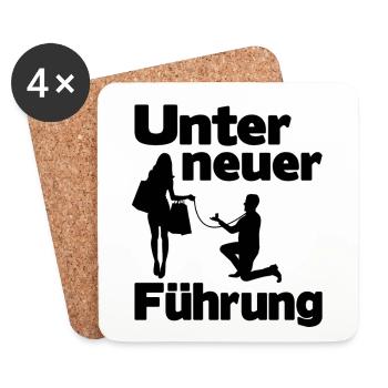 Junggesellenabschied Lustig Unter neuer Führung - Untersetzer (4er-Set) - Weiß - Vorne
