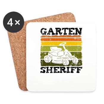 Garten Opa Papa Rasenmäher Rasen mähen Geschenk - Untersetzer (4er-Set) - Weiß - Vorne