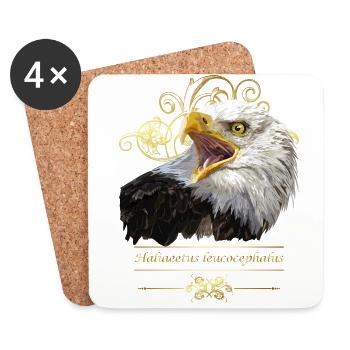 Bald eagle - Coasters (set of 4) - white - Front