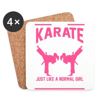 Karate Mädchen Geschenk - Untersetzer (4er-Set) - Weiß - Vorne