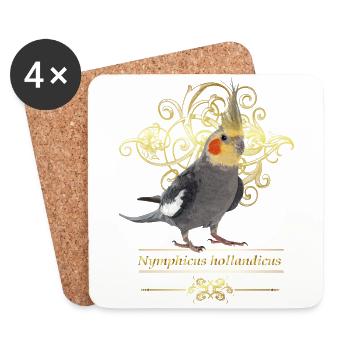 Nympha cockatoo - Coasters (set of 4) - white - Front