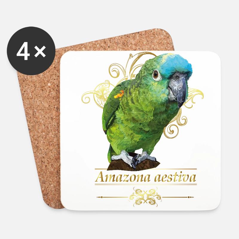 Amazona mit blauer Front - Untersetzer (4er-Set) - Weiß