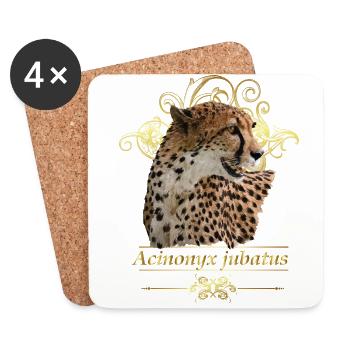 cheetah - Coasters (set of 4) - white - Front