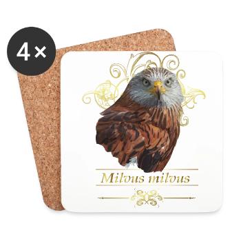red kite - Coasters (set of 4) - white - Front