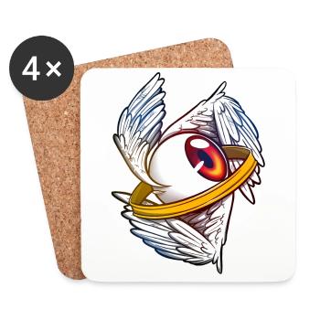 Angel print - Coasters (set of 4) - white - Front