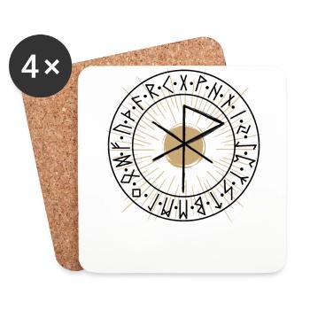 RUNE for love Runic alphabet Furthark Vikings - Coasters (set of 4) - white - Front