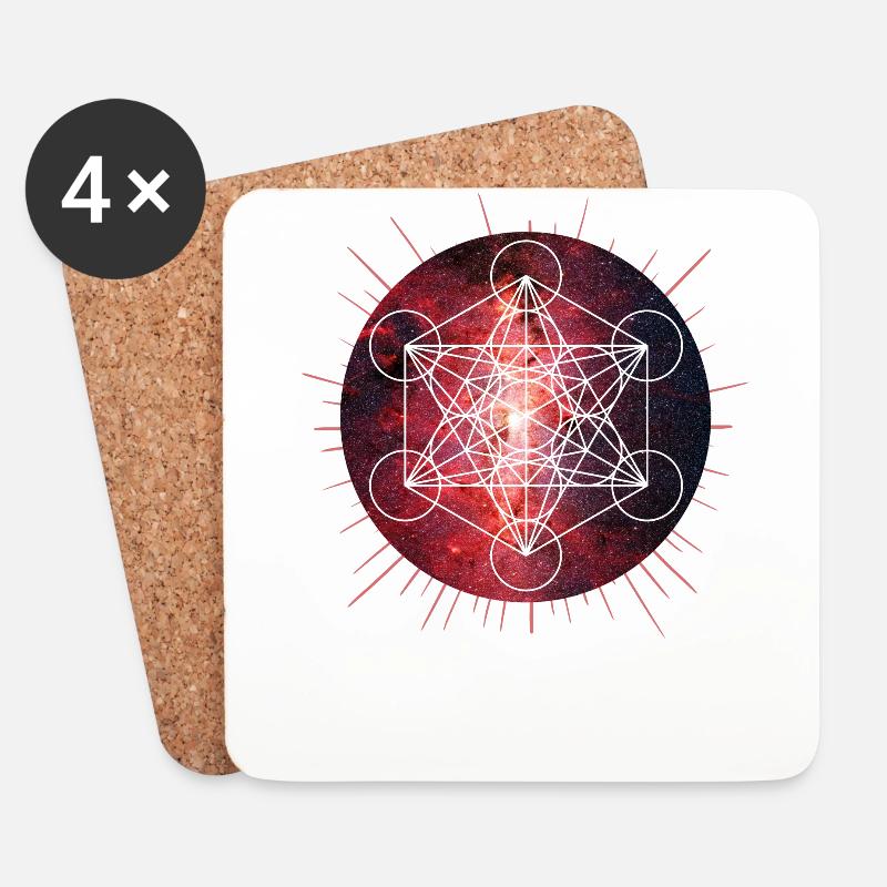 METATRON Symbol - Untersetzer (4er-Set) - Weiß