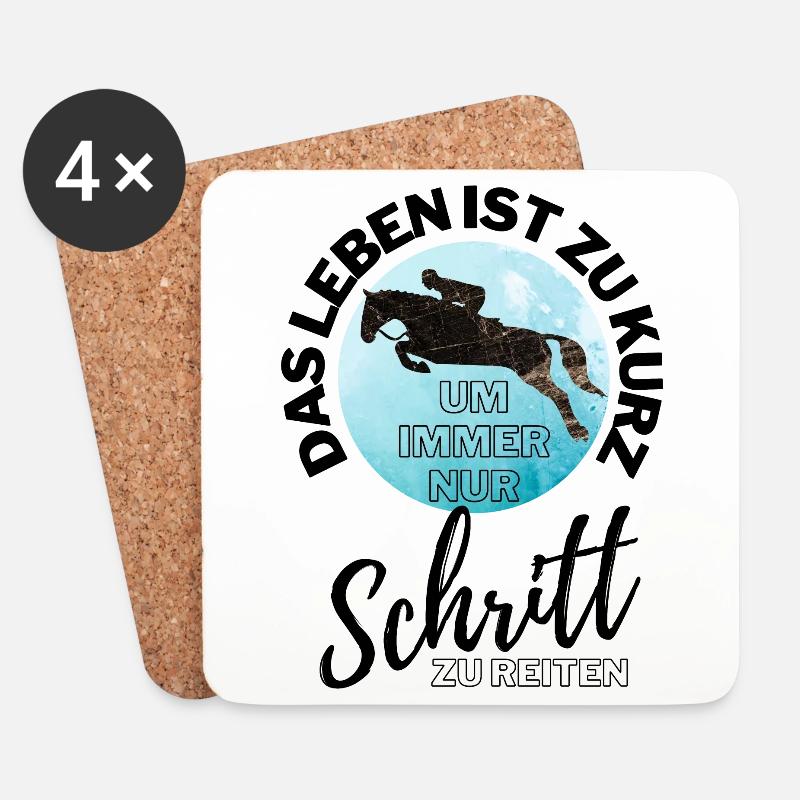 PFERD PFERDE Pferdefreund - Untersetzer (4er-Set) - Weiß