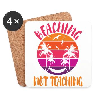 Beaching not Teaching - Untersetzer (4er-Set) - Weiß - Vorne