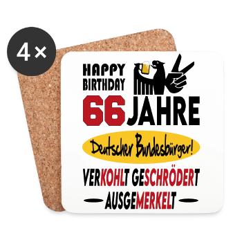 Geburtstag CDU SPD FDP Grün Politik Alter Jahre 66 - Untersetzer (4er-Set) - Weiß - Vorne
