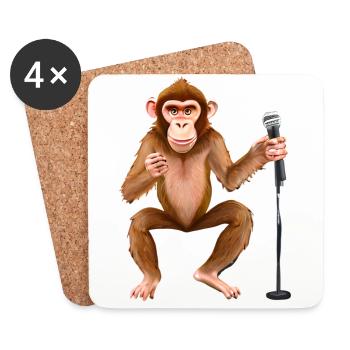 Singing Monkey - Coasters (set of 4) - white - Front