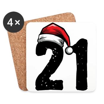 21 Numéro Noël - Dessous de verre (lot de 4) - blanc - Devant