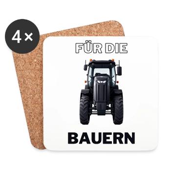 Für die Bauern - Bauer Farmer Landwirt Helden - Untersetzer (4er-Set) - Weiß - Vorne