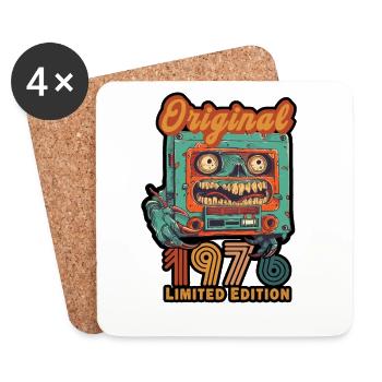 Original 1976 Limited Edition Cassette Year - Coasters (set of 4) - white - Front