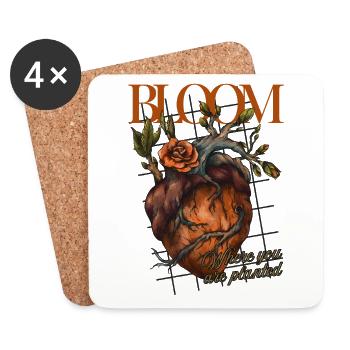 Blooming Heart - Coasters (set of 4) - white - Front