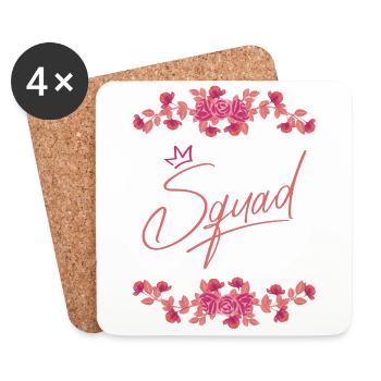 Squad bride - Bridal Team - Coasters (set of 4) - white - Front