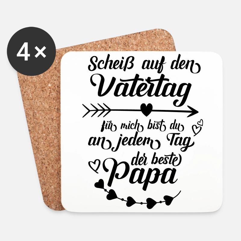 Vatertag bester Vater an jedem Tag Papa Papi Liebe - Untersetzer (4er-Set) - Weiß