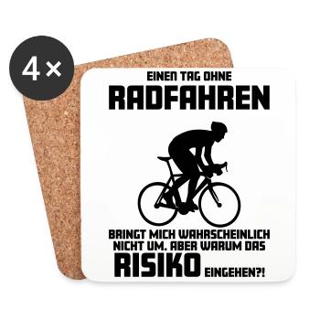 Rennrad Tshirt I Fahrradfahren Triathlon Training - Untersetzer (4er-Set) - Weiß - Vorne