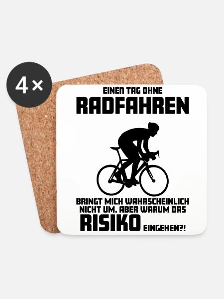 Rennrad Tshirt I Fahrradfahren Triathlon Training - Untersetzer (4er-Set) - Weiß