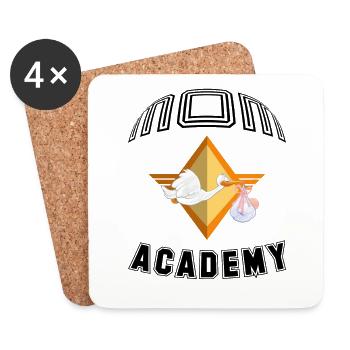 mom academy t-shirt baby birth gift - Coasters (set of 4) - white - Front
