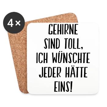 Gehirne Sind Toll Ich Wünschte Jeder Hätte Eins - Untersetzer (4er-Set) - Weiß - Vorne