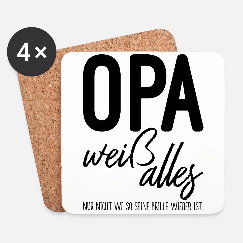 Opa - Untersetzer (4er-Set) - Weiß
