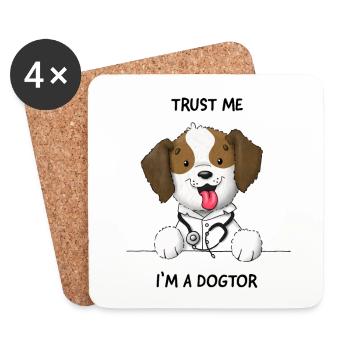 Trust me I'm a Dogtor sweet dog - Coasters (set of 4) - white - Front