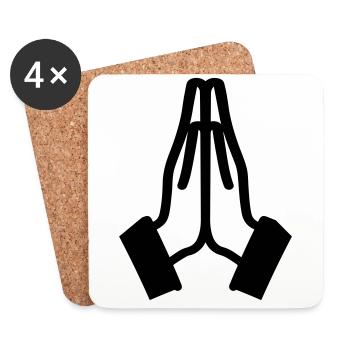 Beten Hände Icon - Untersetzer (4er-Set) - Weiß - Vorne